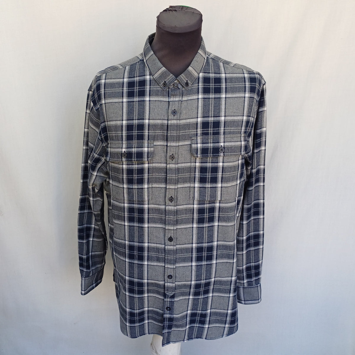 Armani Exchange Regular Fit Cotton Plaid Button-Down Shirt Mens XL