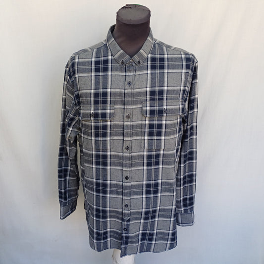 Armani Exchange Regular Fit Cotton Plaid Button-Down Shirt Mens XL