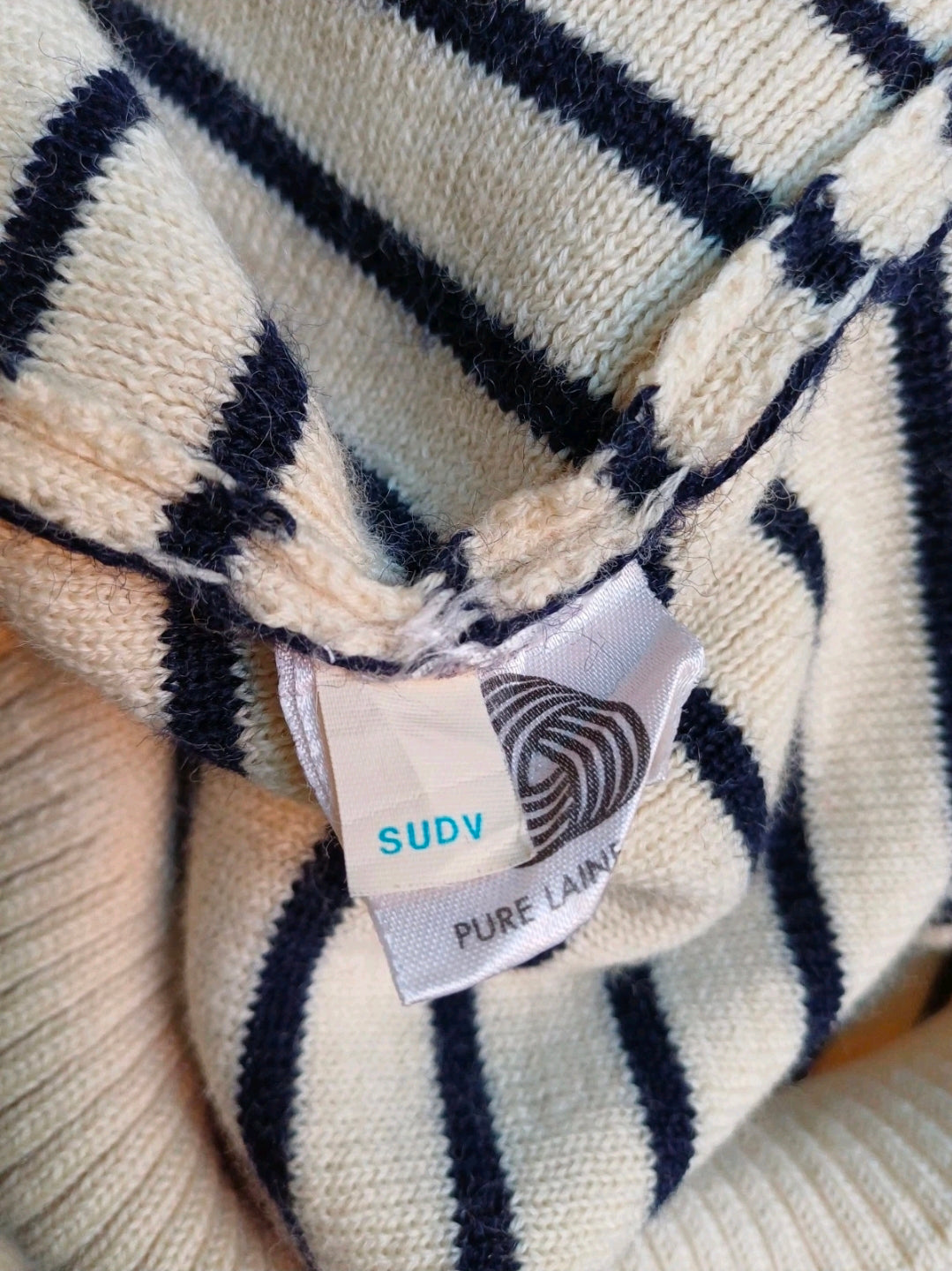 Saint James Wool Shoulder Button Pullover Sweater Striped Jumper Size 56/Mens XL