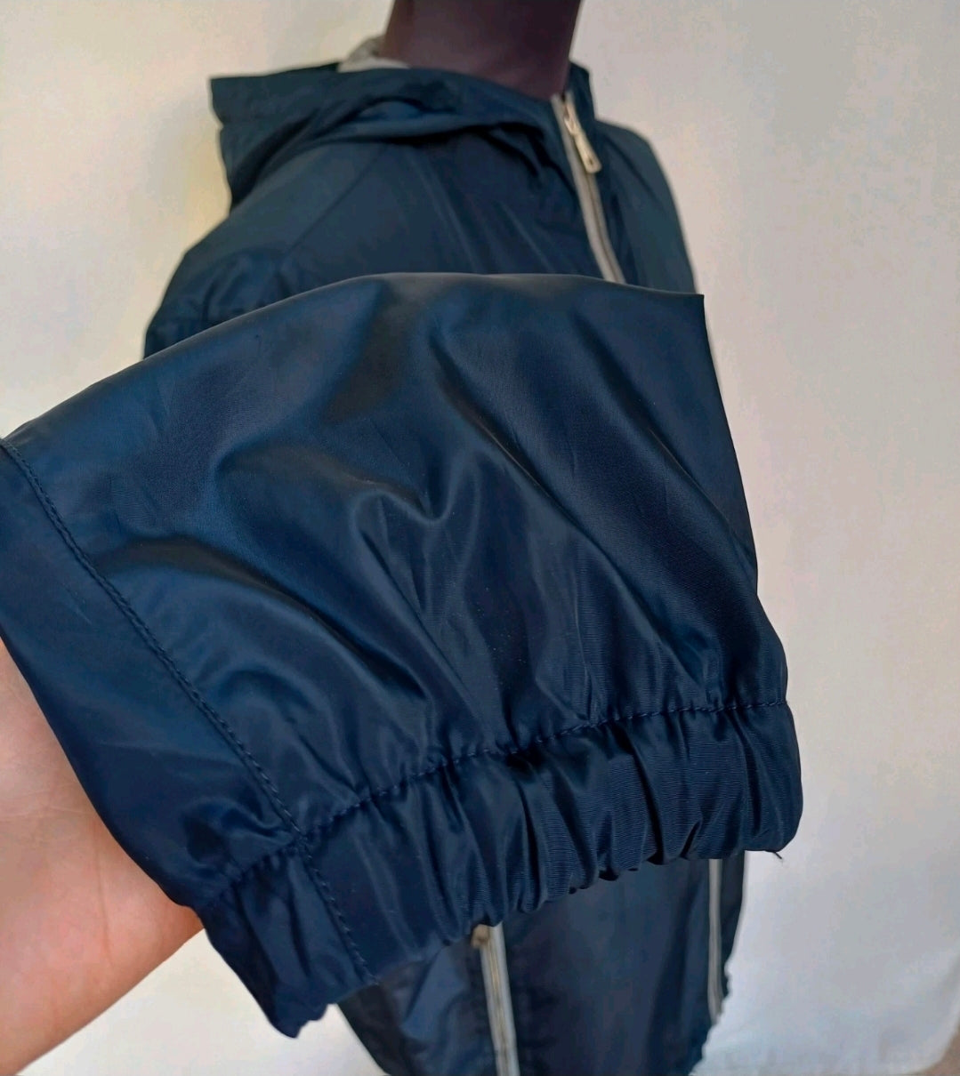 Prada SGH466 NylonPU Resin Coated Hooded Jacket Full Zip Coat Size 54