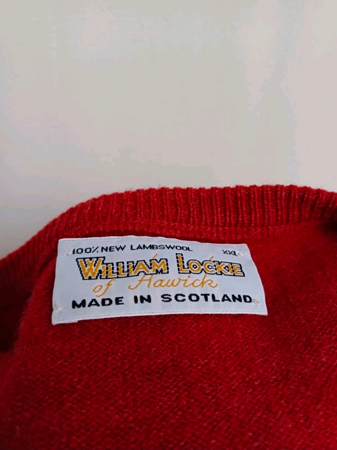 William Lockie Lambswool Crew Neck Sweater Scotland Jumper Mens 2XL