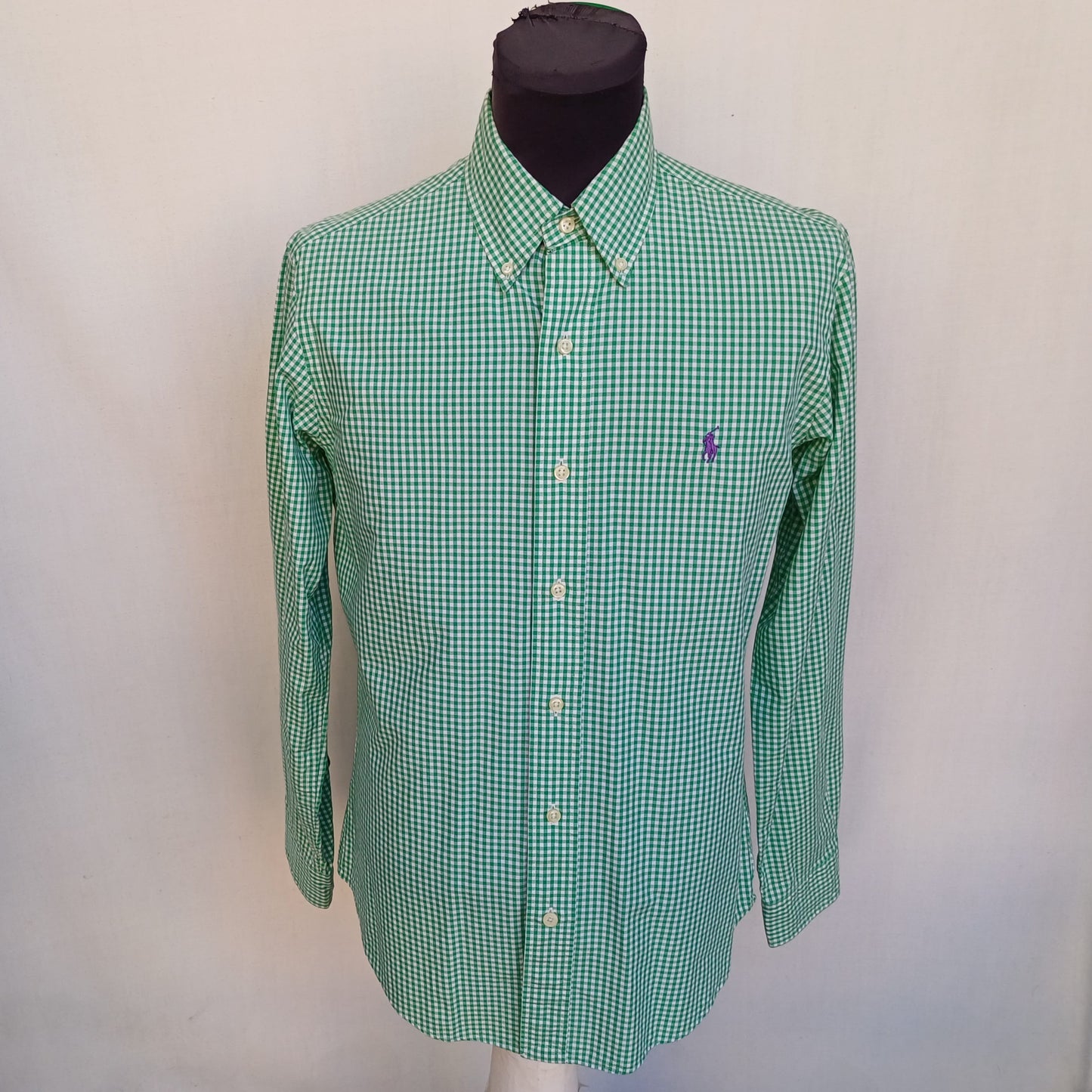 Ralph Lauren Custom Fit button Down Check Shirt Mens S