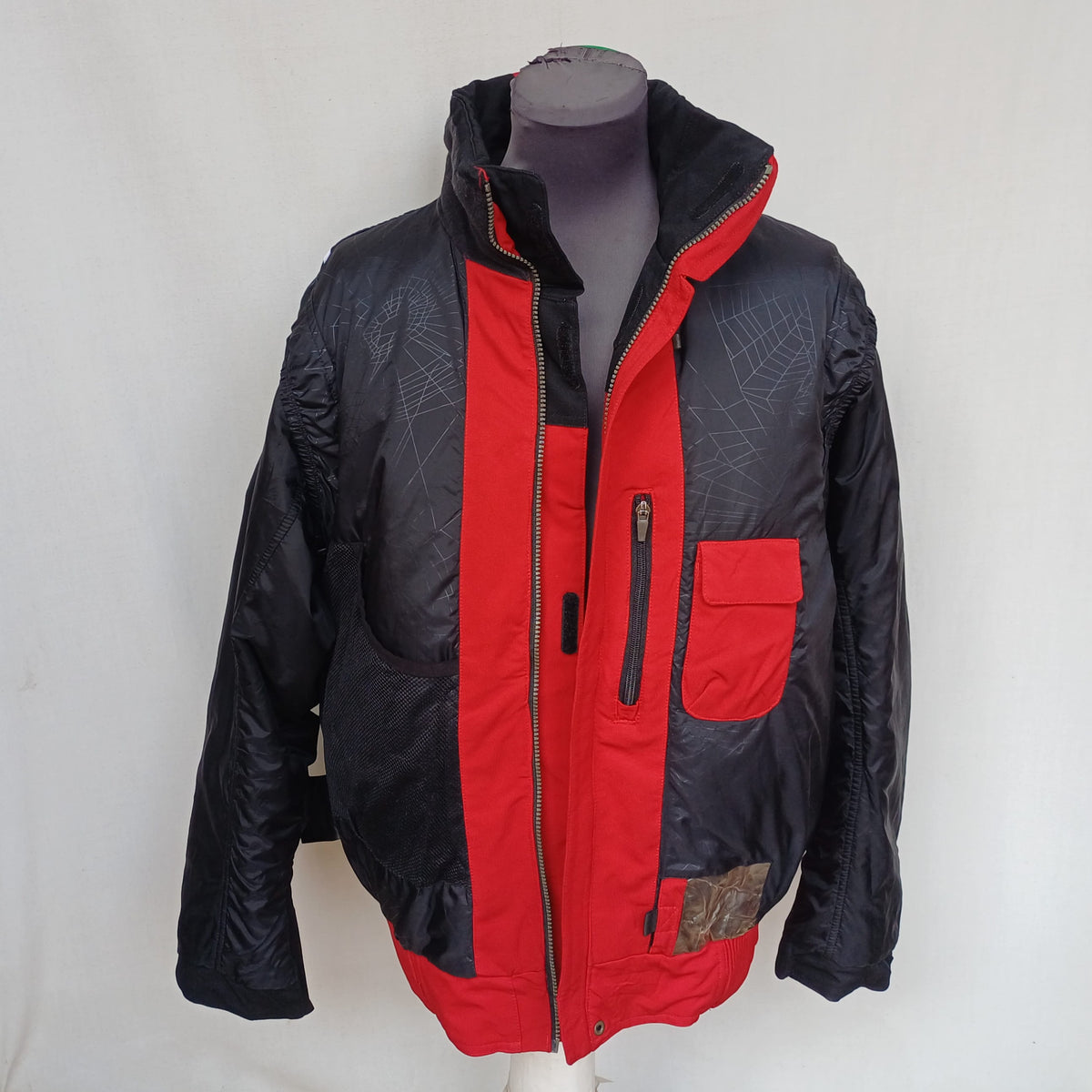 Vintage Spyder Dermizax Full Zip Ski Hooded Jacket W/Removable Sleeves Mens L