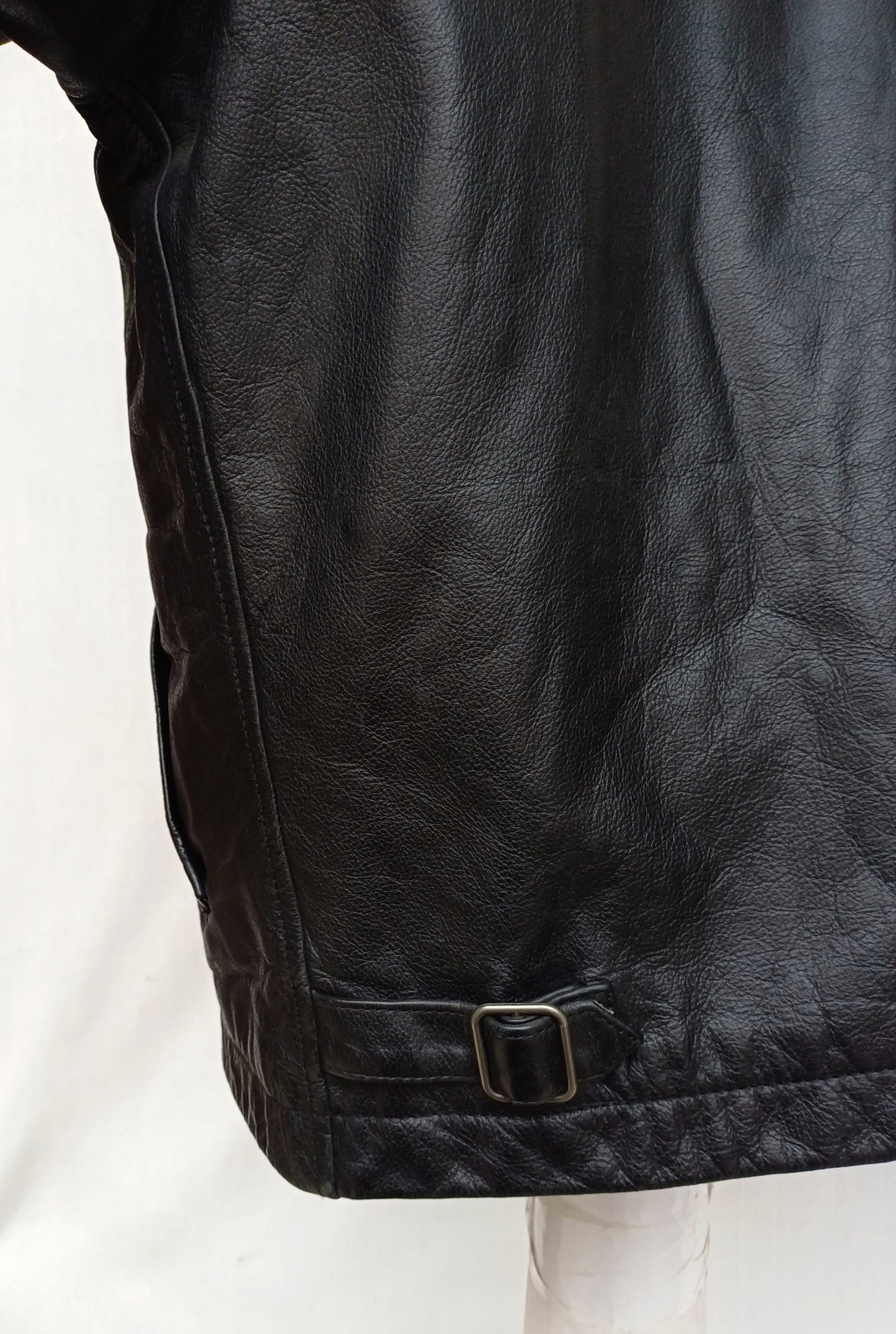 Vintage GAP Padded Quilted Lining Leather Jacket Mens L