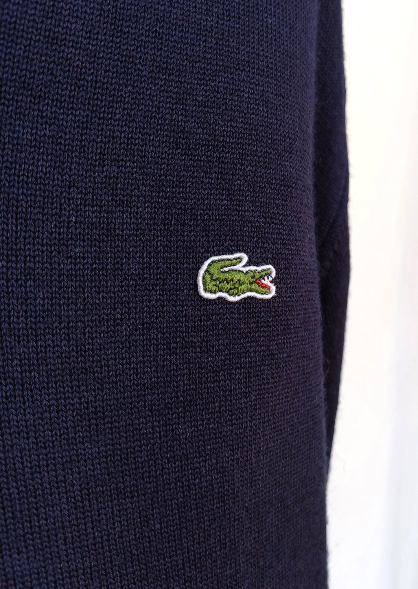 Lacoste Pure Wool V-Neck Pullover Knit Sweater Size 6/Mens XL