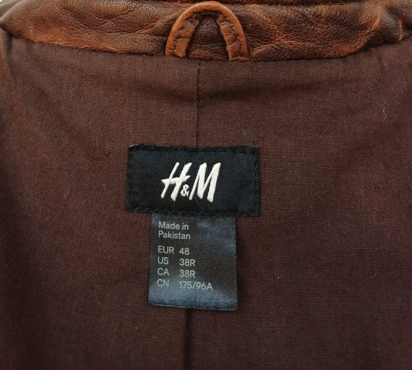 H&M Motorcycle Style Real Leather Jacket Size 48/Mens S