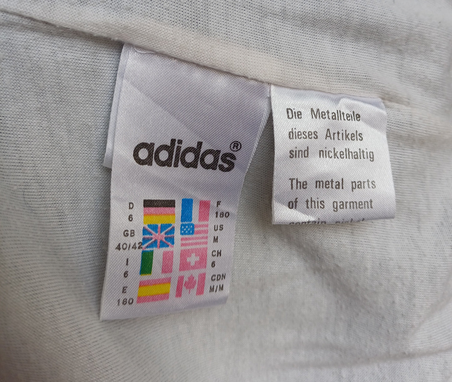 Vintage 90s Adidas Nylon Zip Track Top Jacket Mens M