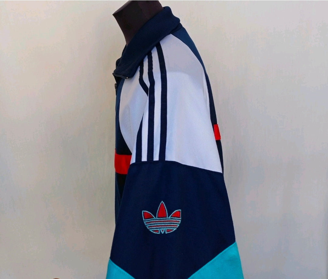 Vintage 90s Adidas Trefoil Logo Zip Track Top Jacket Mens M