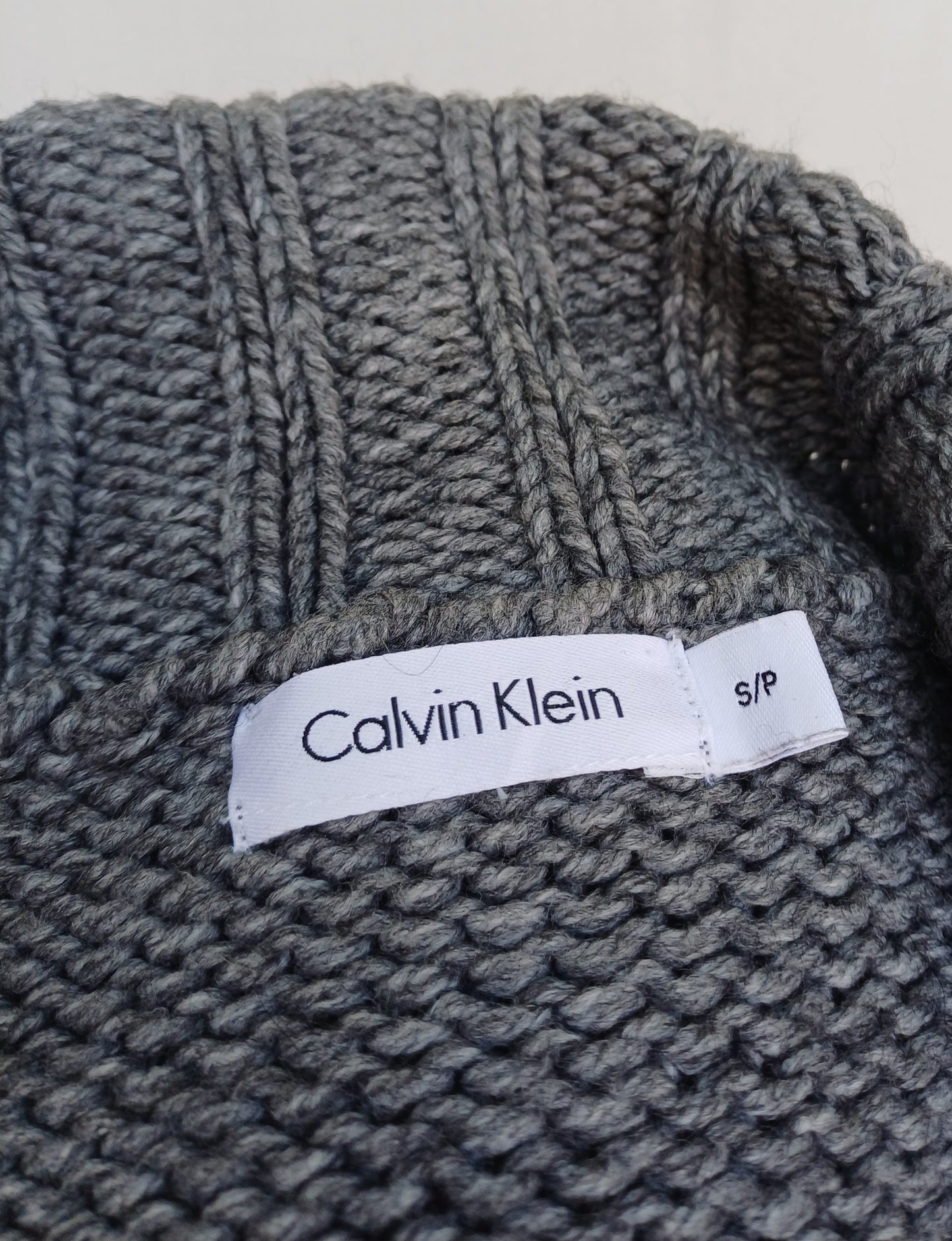 Calvin Klein Shawl Collar Acrylic/Wool/Alpaca Knit Sweater Mens S/M