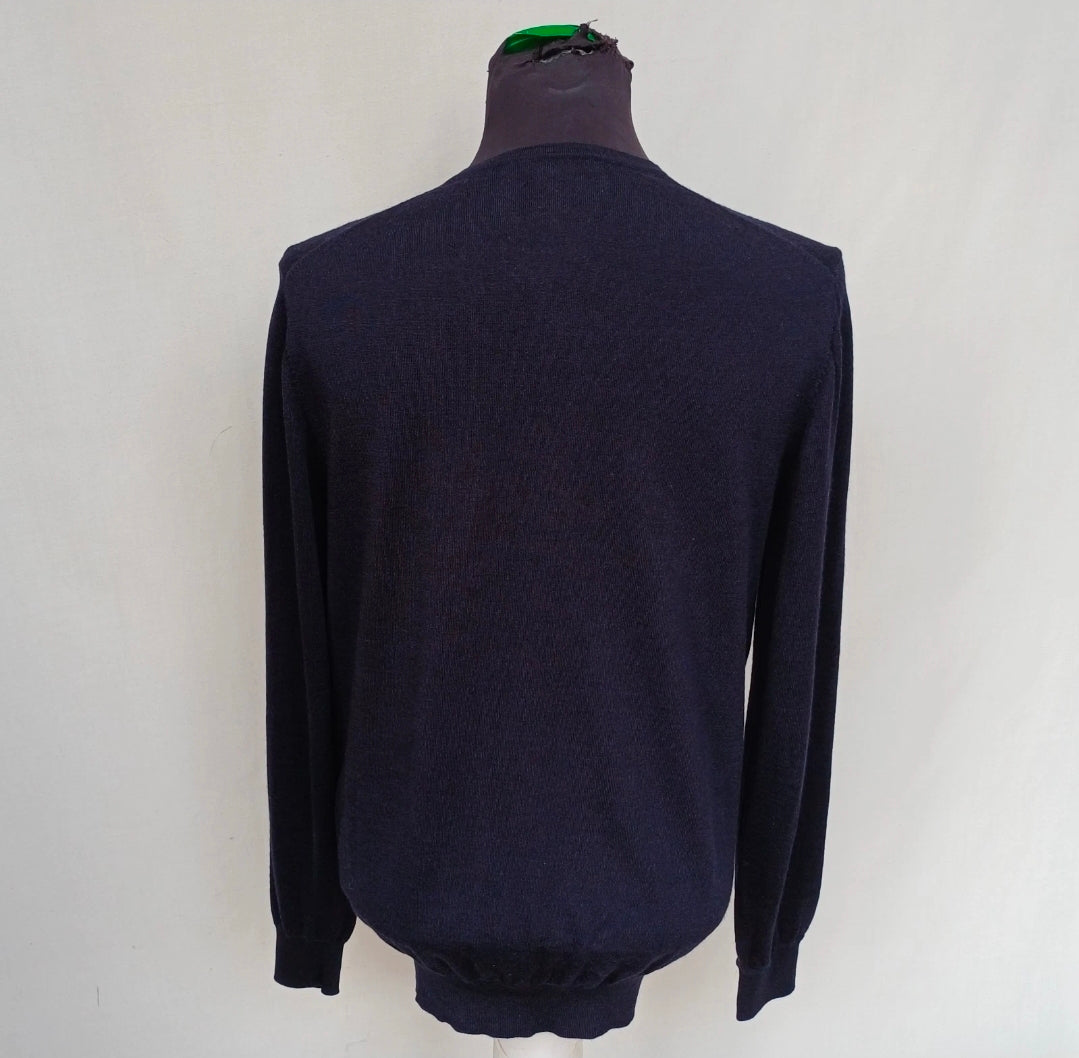Suitsupply 100% Merino Wool V-Neck Pullover Sweater Mens L