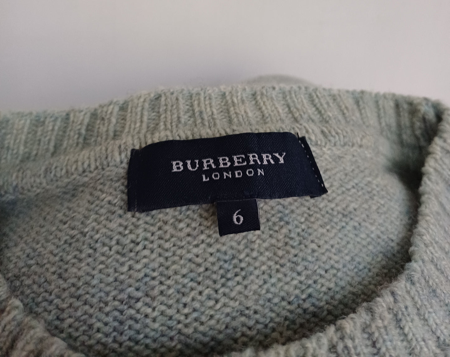 Burberry London Merino Wool/Cashmere Crew Neck Sweater Mens L
