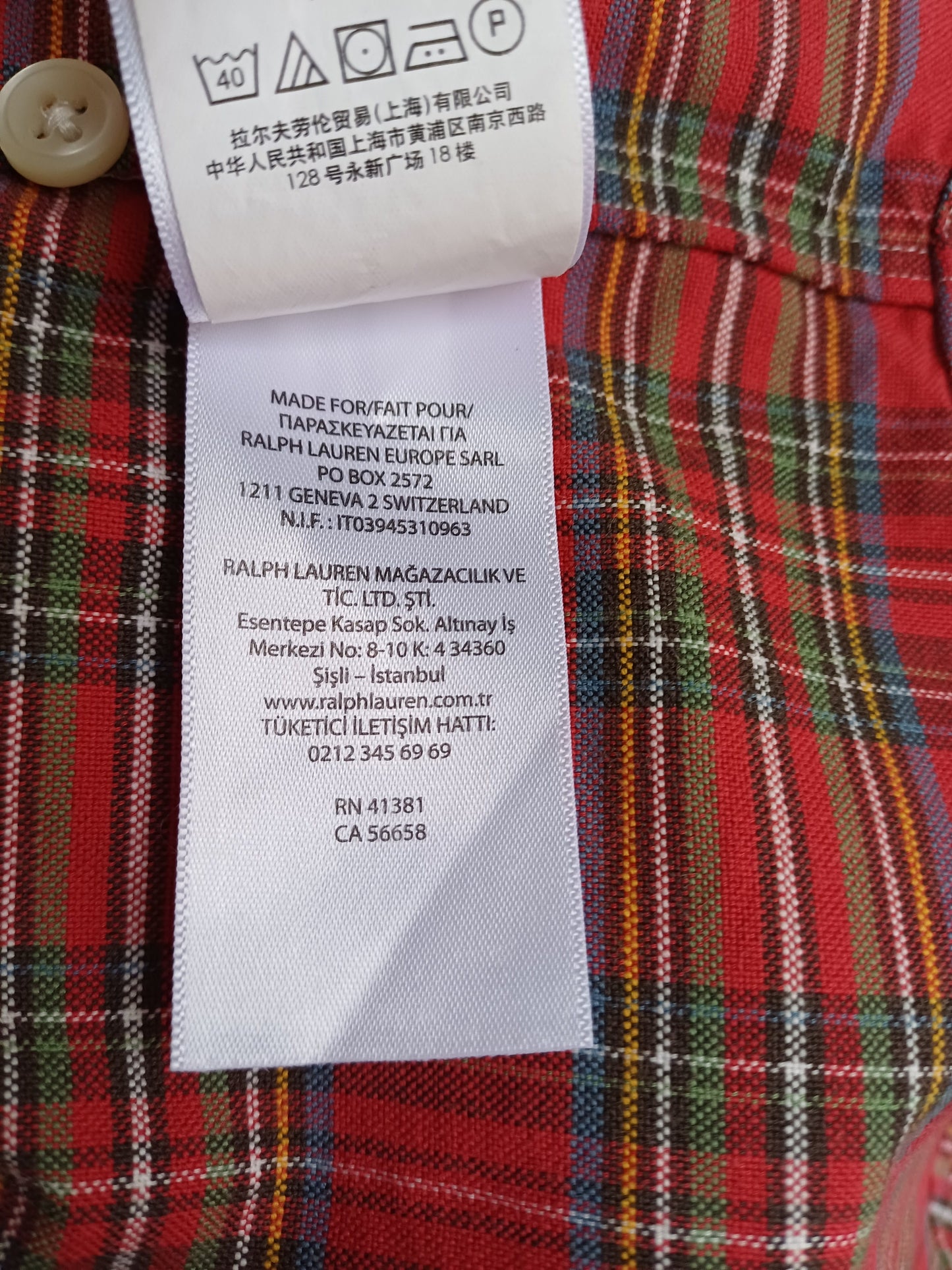 Ralph Lauren Classic Fit Plaid Button Down Long Sleeve shirt Mens M