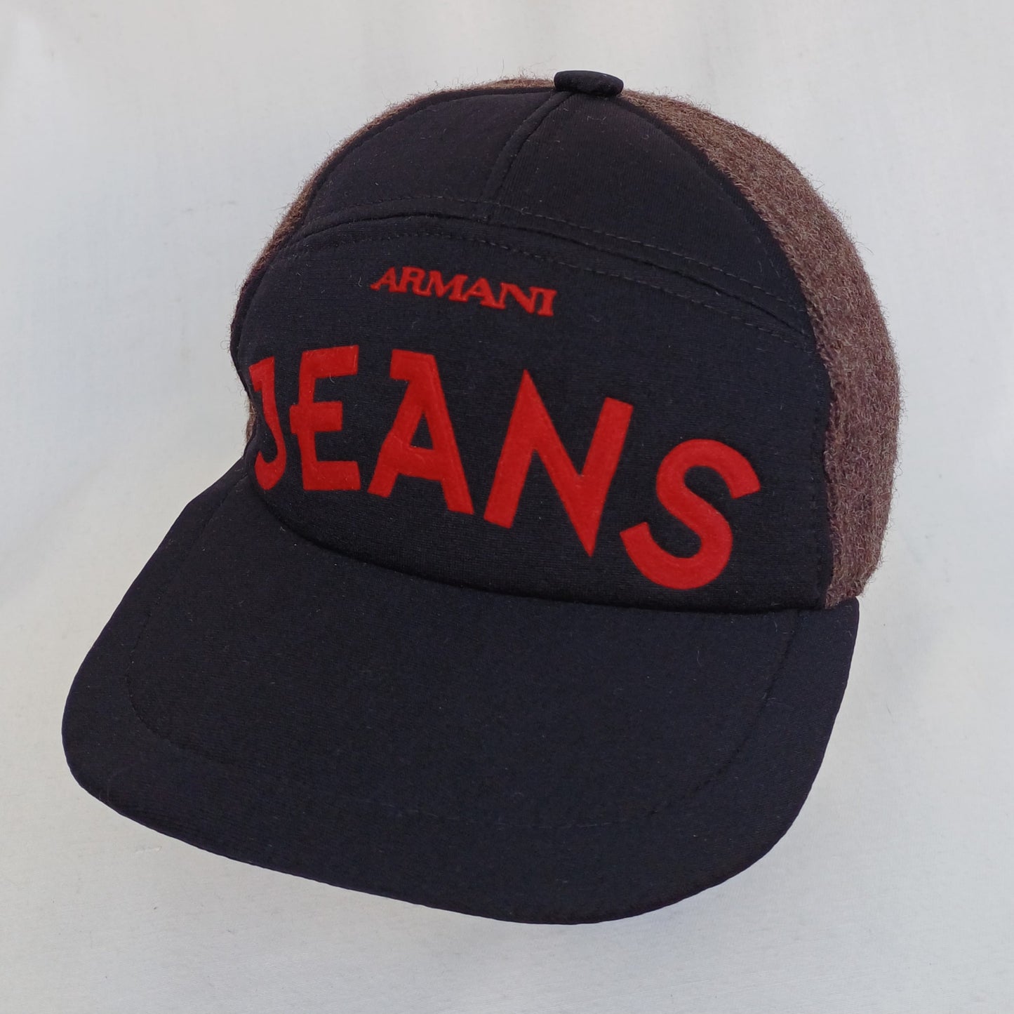 Vintage Armani Jeans 7 Panel Wool Cap/Hat Mens Medium/56 cm