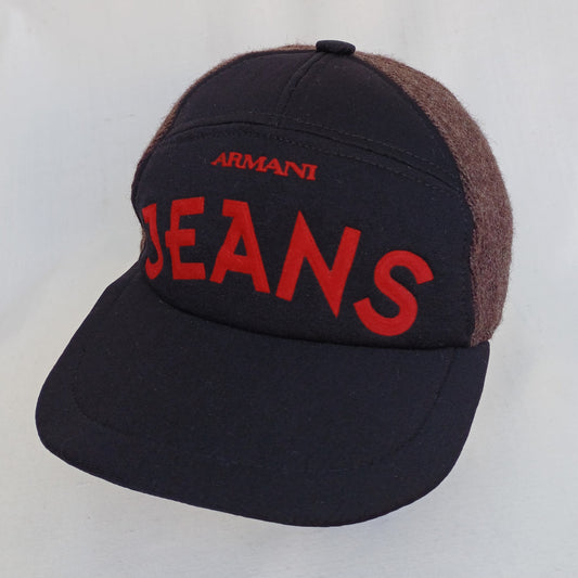 Vintage Armani Jeans 7 Panel Wool Cap/Hat Mens Medium/56 cm