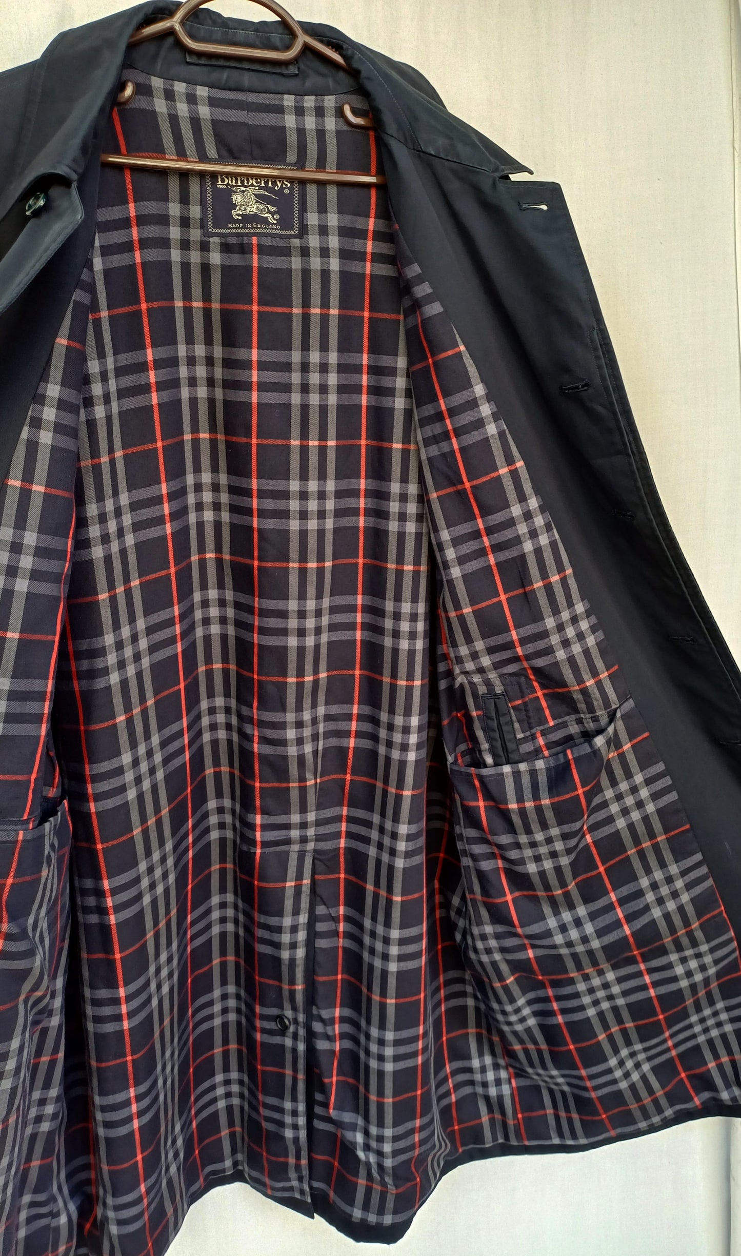 Vintage Burberrys Nova Check Lining Trench Coat Size EU 50