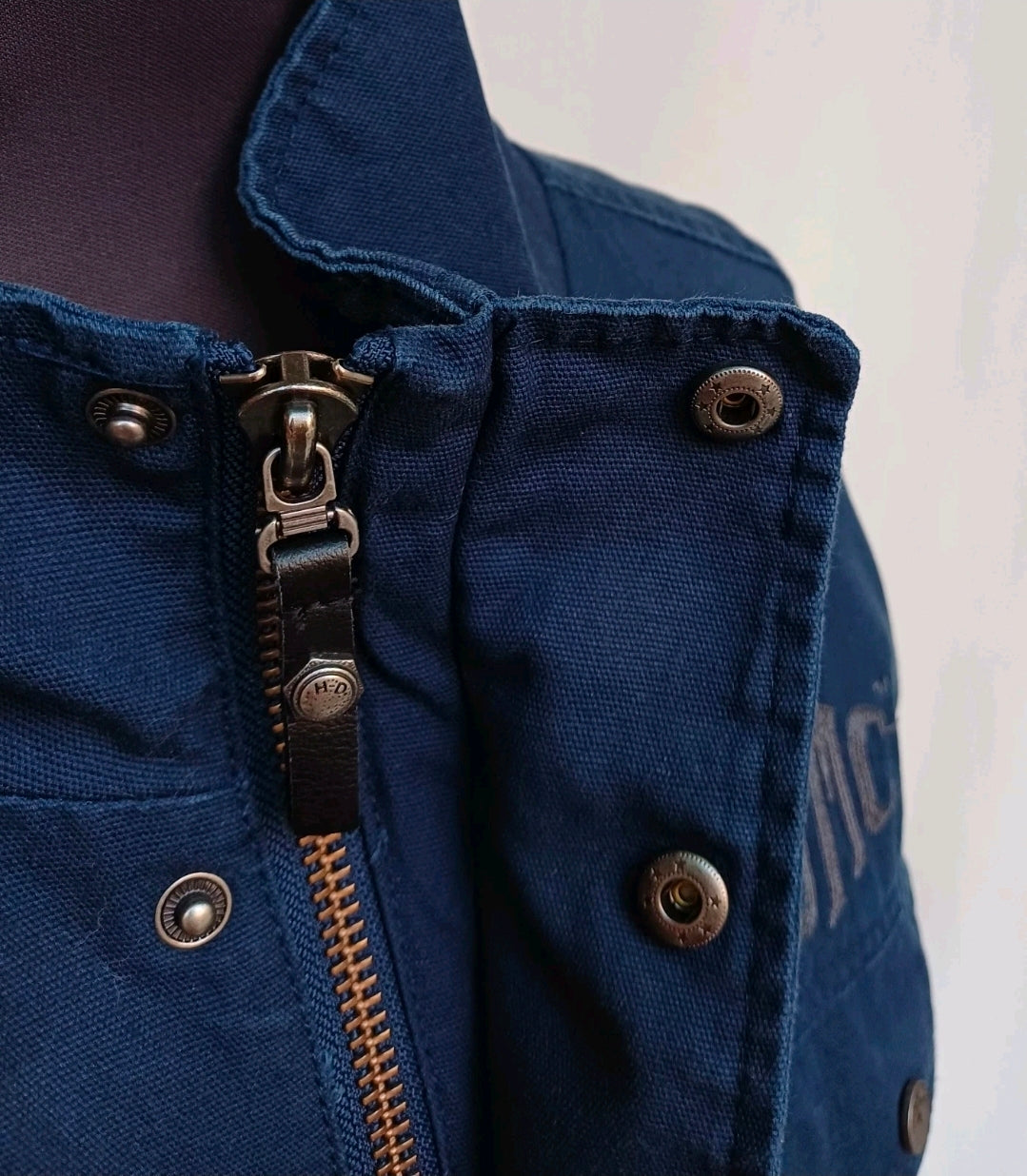 Harley Davidson Canvas Motorcycle Slim Fit Cotton Zip Jacket Mens 2XL