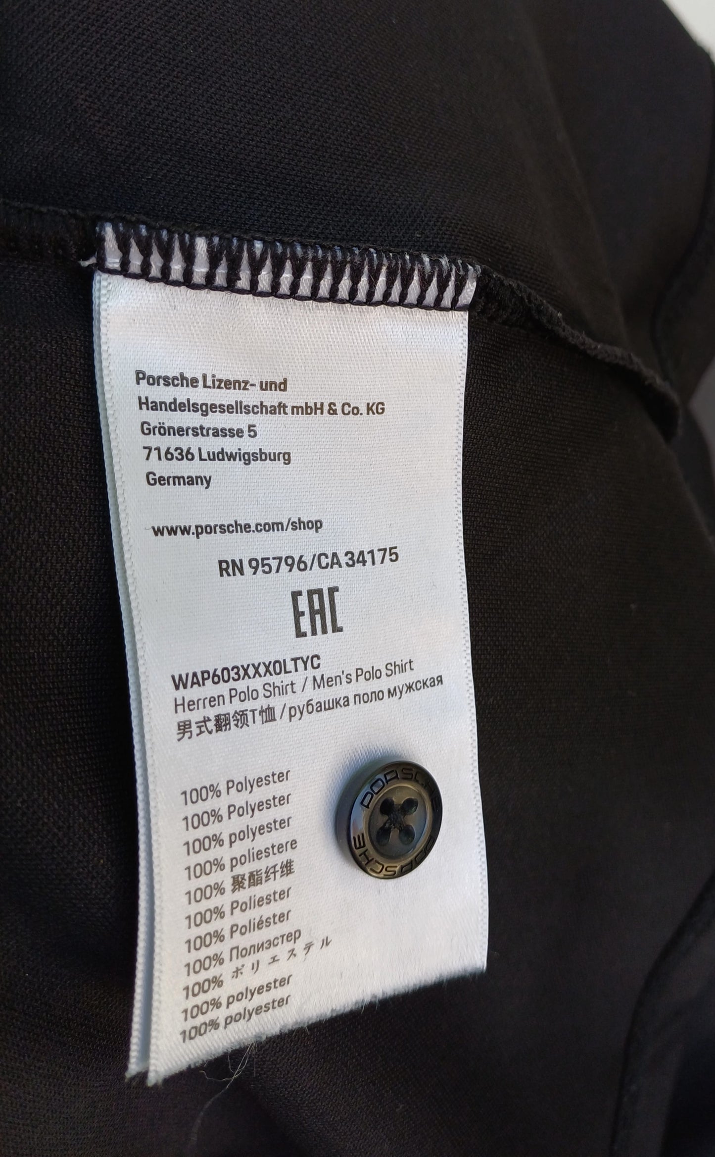 Porsche Taycan Button Polo Shirt Mens L