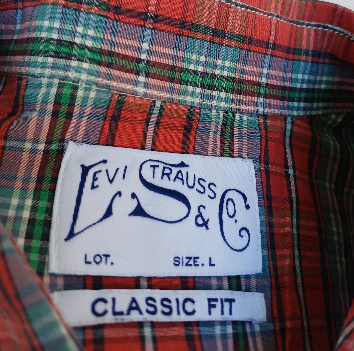 Levi Strauss Classic Fit Cotton Check Button-Up Shirt Mens L