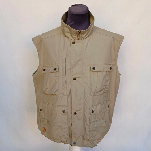 Vintage Fjallraven G-1000 Reporter Vest Mesh Lining Multi Pockets Mens XL