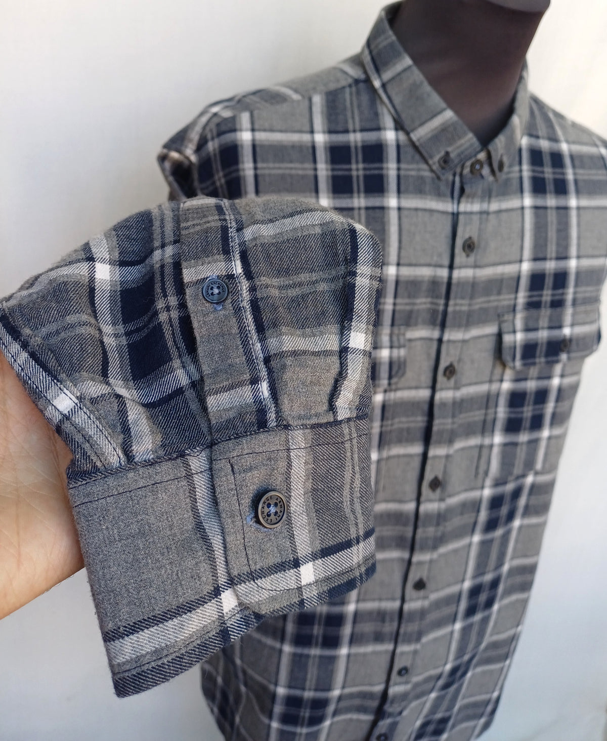 Armani Exchange Regular Fit Cotton Plaid Button-Down Shirt Mens XL