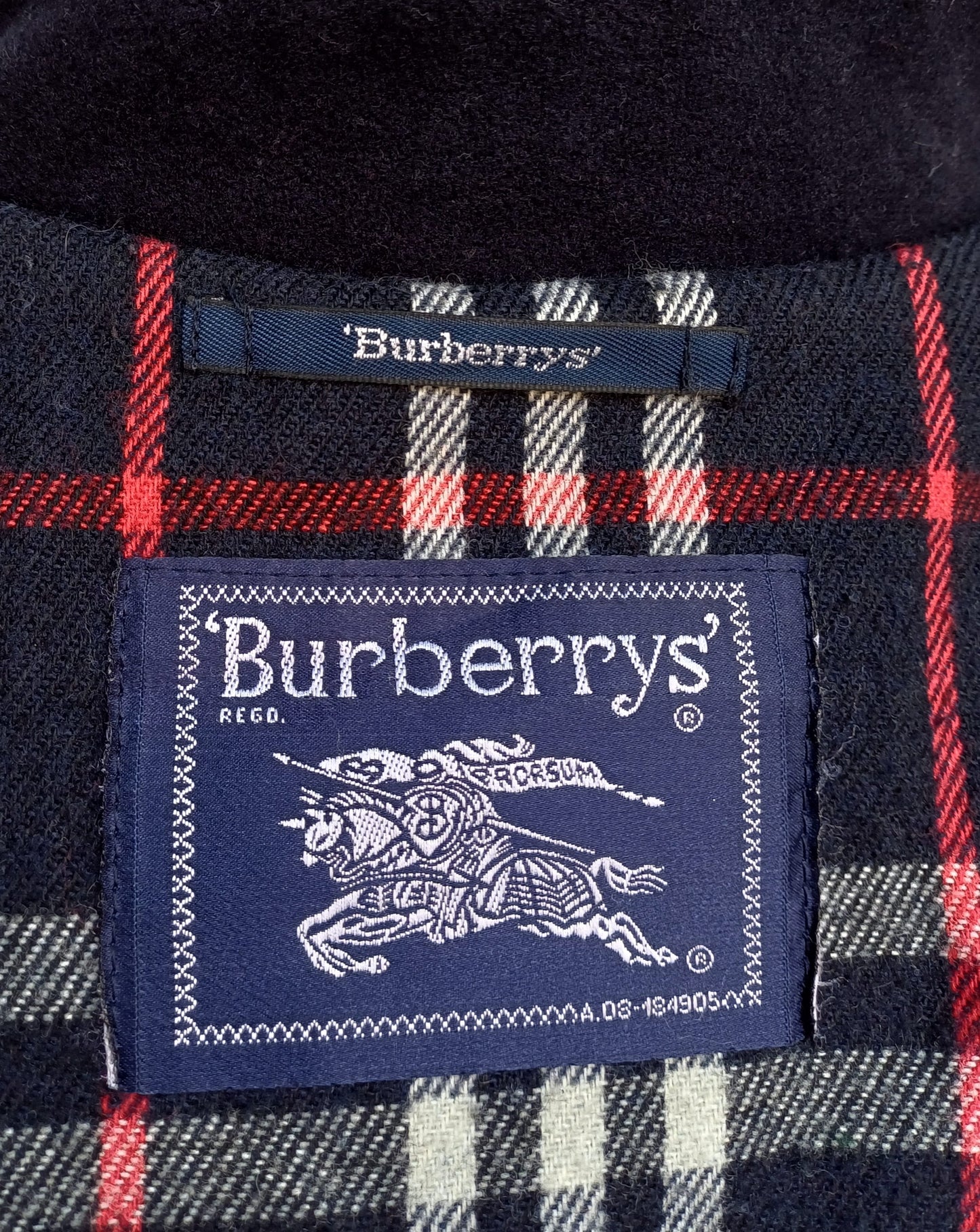 Vintage Burberrys Nova Check Lining Mens Wool Coat Overcoat Size EU 48