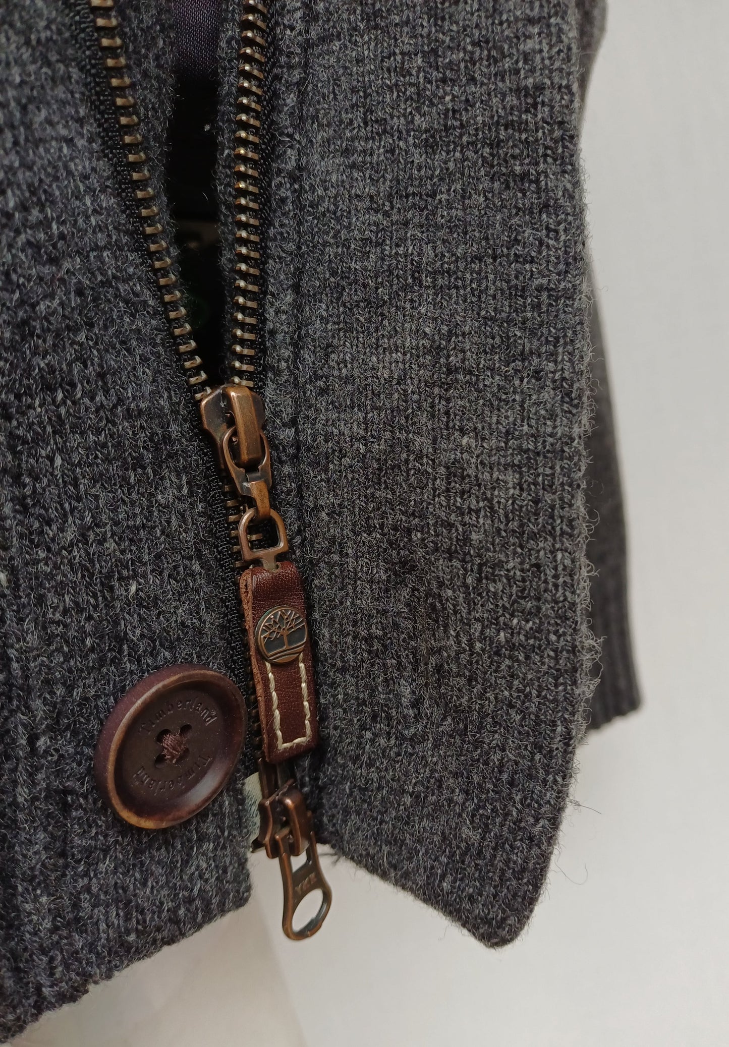 Timberland Slim Fit 100% Lambswool Button/Zip Cardigan Mens M