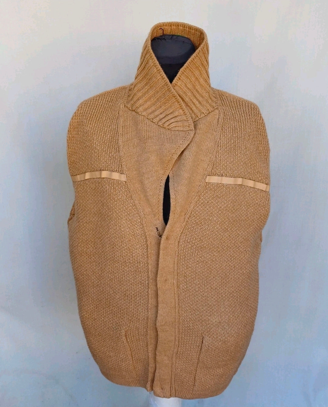 Vintage Richard Paris Grand Camel Hair/Wool Knit Button Cardigan Mens XL