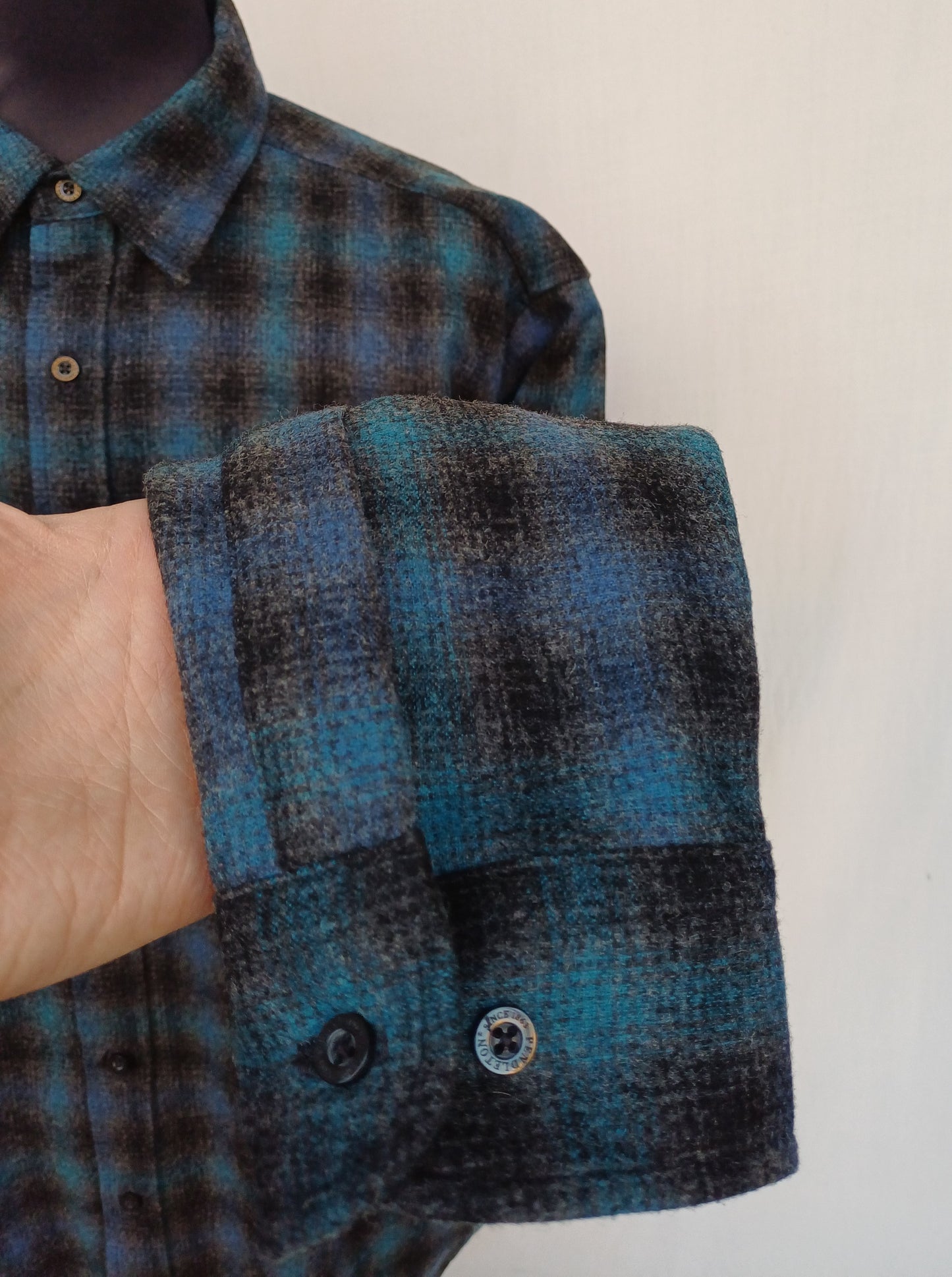 Pendleton Flannel Wool Plaid Button Shirt Mens L