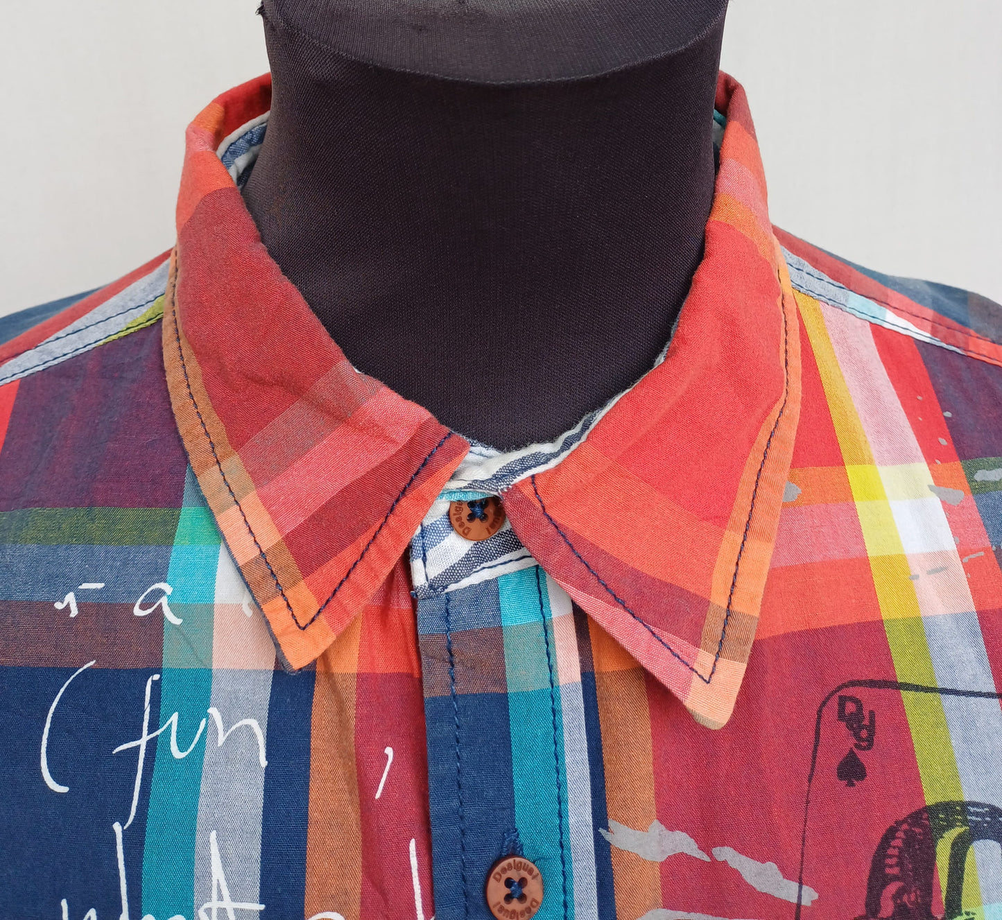 Desigual "Ready To Go" Regular Fit Cotton Button-Up Shirt Mens L